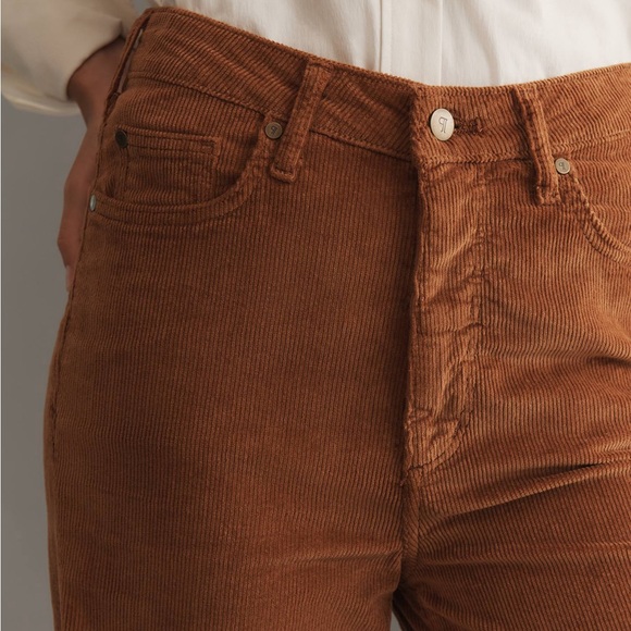 Anthropologie The Scotty Cuffed High Rise Straight Leg Jeans by Pilcro Corduroy - Picture 5 of 9